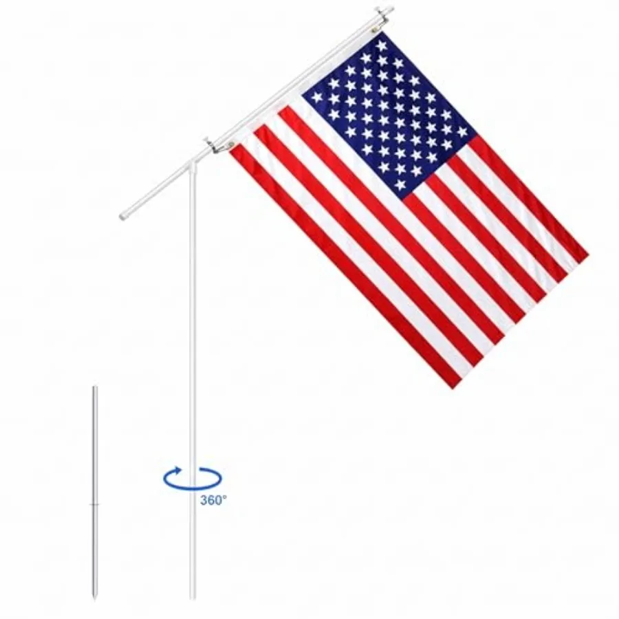 Hahafelt Portable Flag Pole Kit with 3'x5' American Flag-PVC Telescoping Flagpole for RV, Camping, Tailgate-Tire Mount and Grou
Hahafelt Portable Flag Pole Kit with 3'x5' American Flag-PVC Telescoping Flagpole for RV, Camping, Tailgate-Tire Mount and Grou