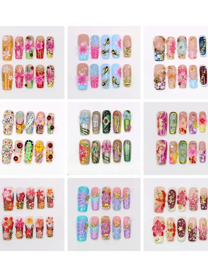 10Pcs 30mm 3D beautiful handmade Manicure Press On Nails, Acrylic Fake Handpainted Flowers Custom
10Pcs 30mm 3D beautiful handmade Manicure Press On Nails, Acrylic Fake Handpainted Flowers Custom