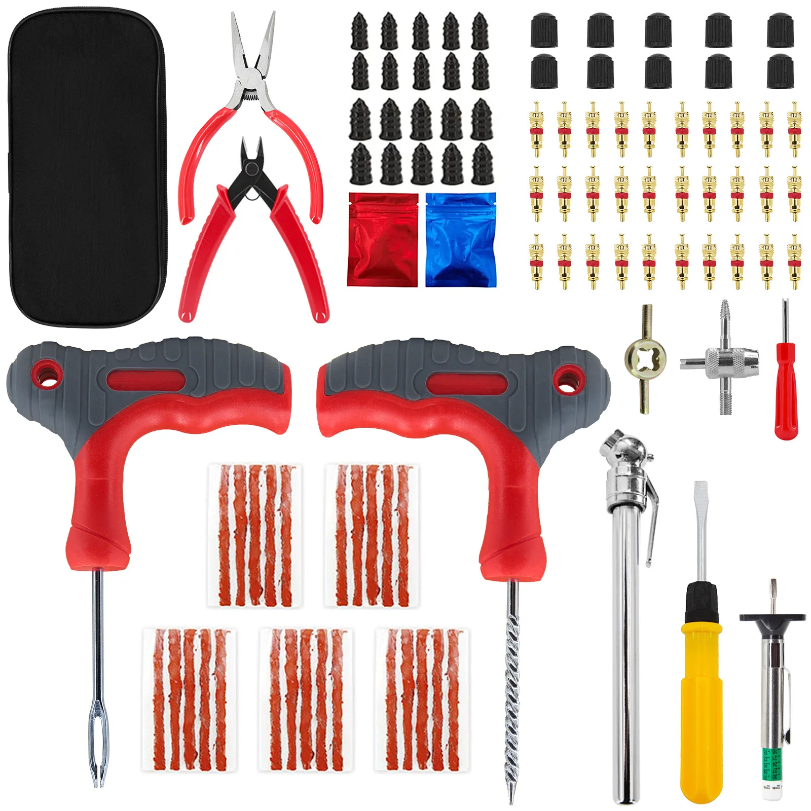 Car Tire Repair Tool Set Auto Emergency Flat Tire Puncture Plug Kit Vacuum Film Nail Screw Value Core Removal Needle Nose Pliers
Car Tire Repair Tool Set Auto Emergency Flat Tire Puncture Plug Kit Vacuum Film Nail Screw Value Core Removal Needle Nose Pliers
