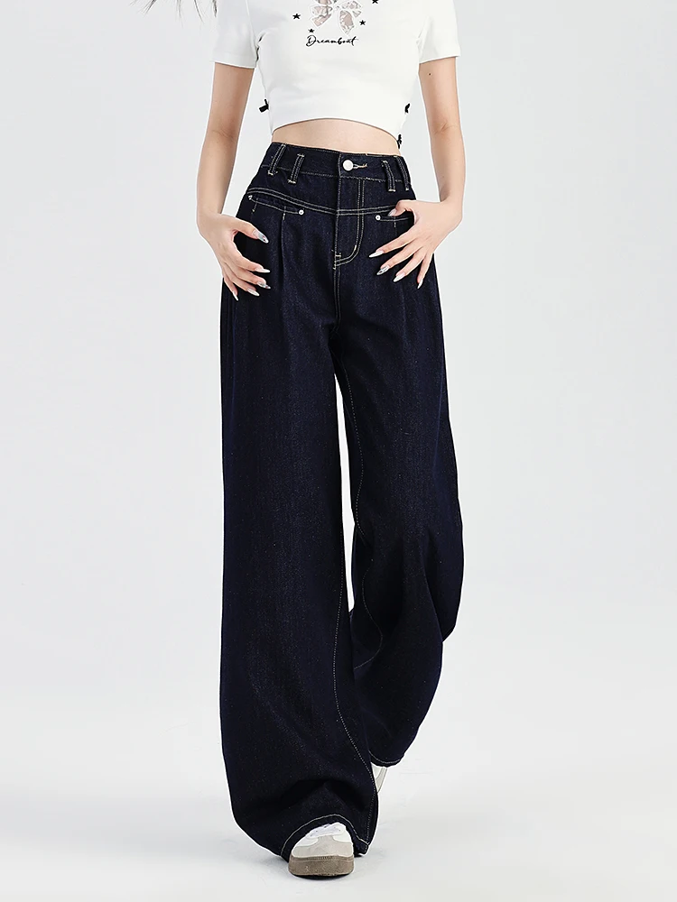 Oversized Baggy Wide Leg Jeans Women's Fade Resistant High Waist Pockets Pleated American Street Denim Pants Quality Trousers
Oversized Baggy Wide Leg Jeans Women's Fade Resistant High Waist Pockets Pleated American Street Denim Pants Quality Trousers