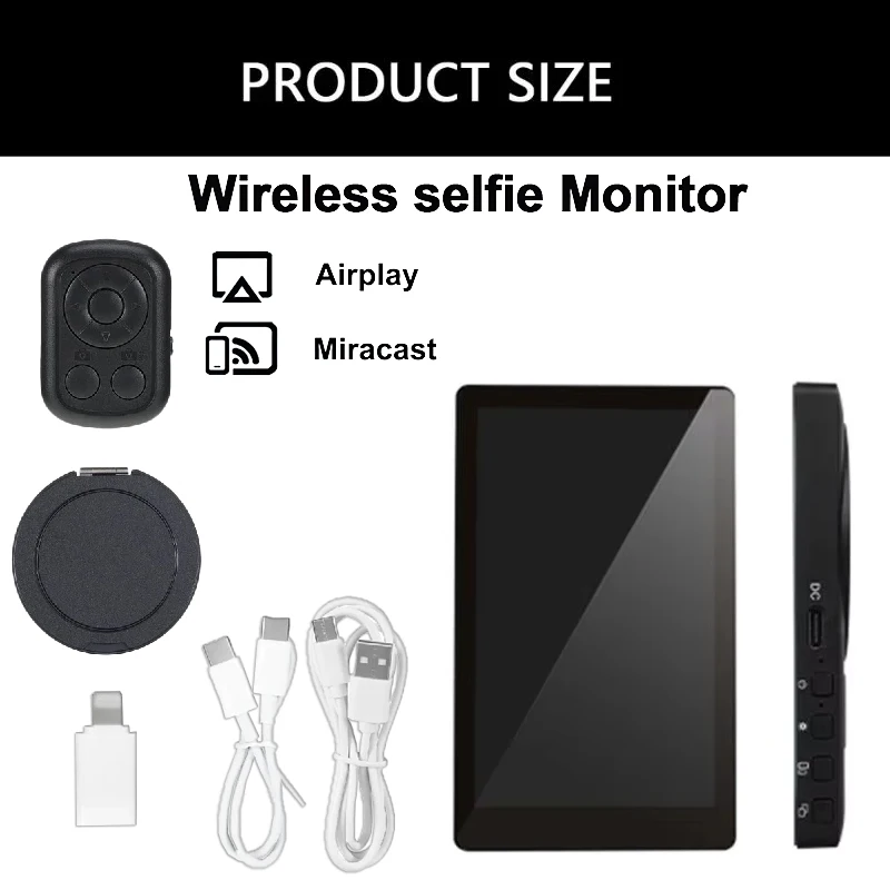 Screen Mirroring Vlog Live Stream Selfie Monitor Wireless Selfie Monitor for iphone Android Live Selfie Monitor Screen