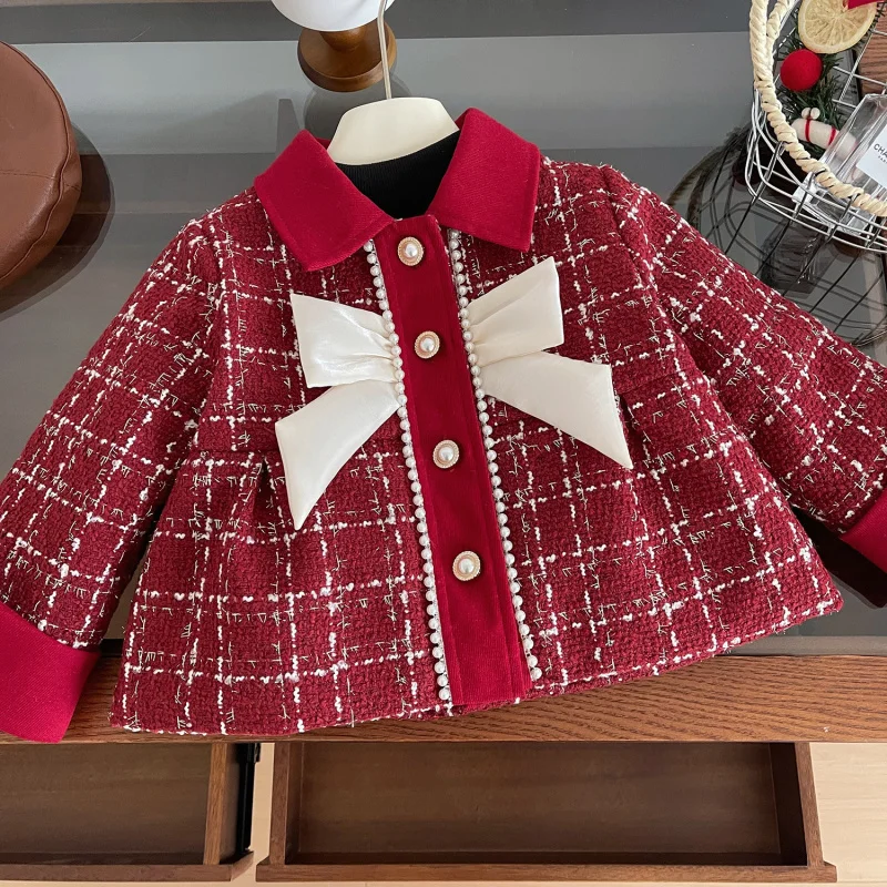 2025Winter New Girls' Plaid Red Two-Piece Set Baby Thickened Elegant Dress Set
2025Winter New Girls' Plaid Red Two-Piece Set Baby Thickened Elegant Dress Set