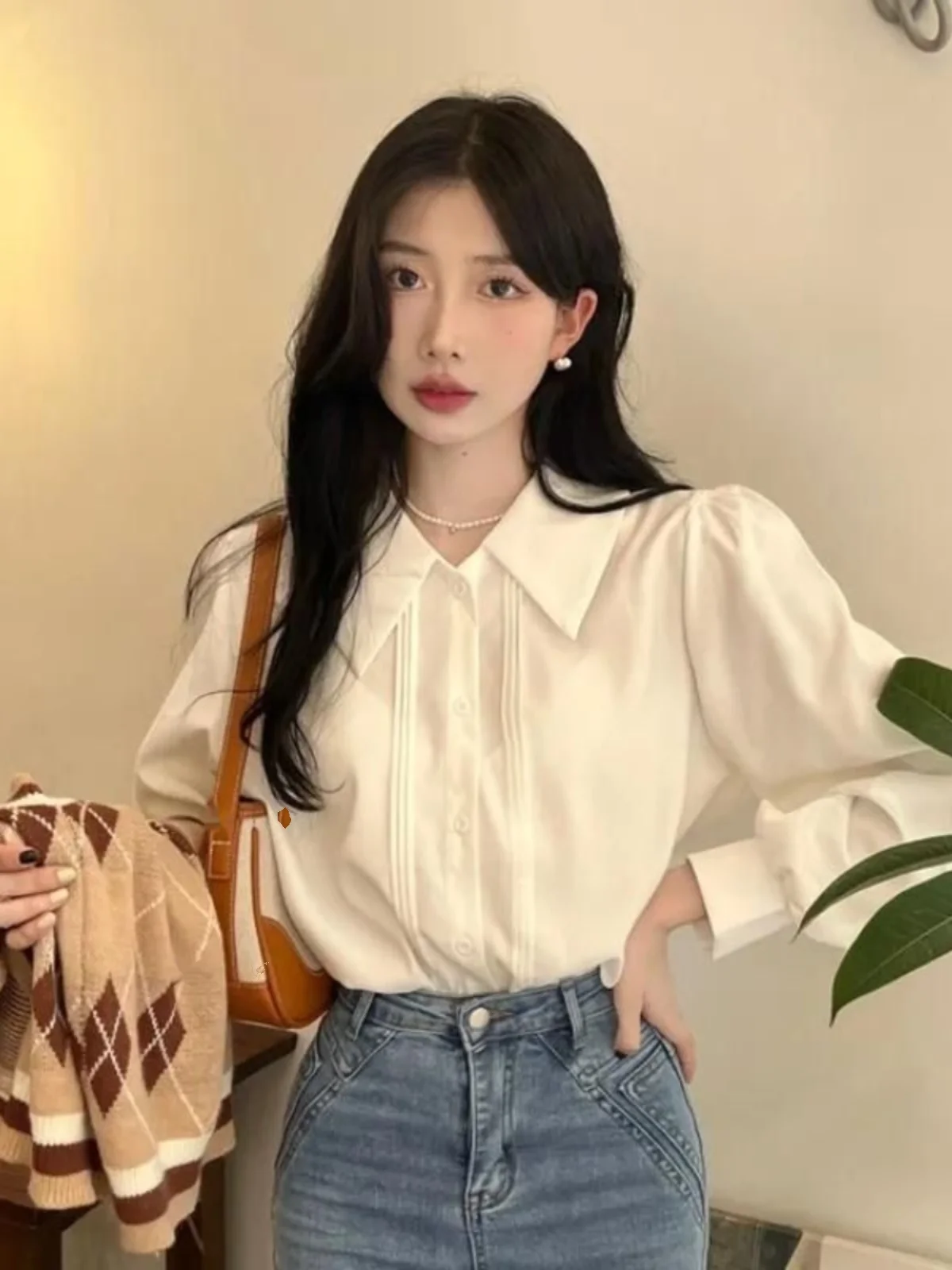 Korean Fashion Soolid Color Shirt Women Cotton Omen's Shirts Long Sleeved Blouse Autumn Student Shirt Basic Ladies Tops S36
Korean Fashion Soolid Color Shirt Women Cotton Omen's Shirts Long Sleeved Blouse Autumn Student Shirt Basic Ladies Tops S36