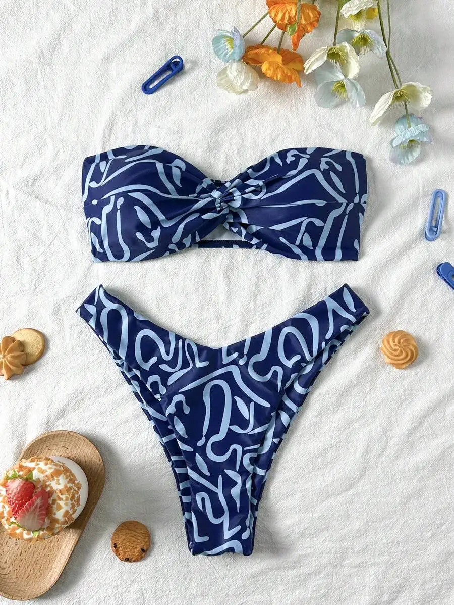Swim Mod Springbreak Women's Beach Vacation Polka Dot Print Bandeau Bikini Set, Random Print
Swim Mod Springbreak Women's Beach Vacation Polka Dot Print Bandeau Bikini Set, Random Print