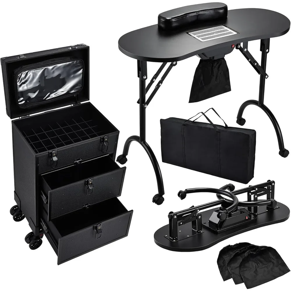 Train Case Extra Large Drawers, Nail Organizer, Foldable Table With Electric Dust Collector, Manicure Desk for Mobile Stylists
Train Case Extra Large Drawers, Nail Organizer, Foldable Table With Electric Dust Collector, Manicure Desk for Mobile Stylists