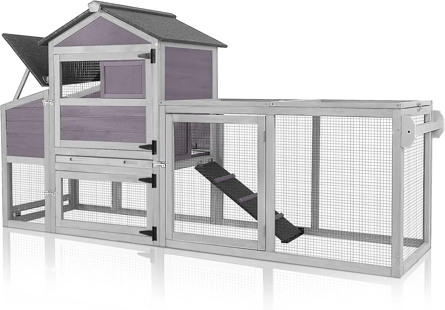 Mobile Chicken Coop with Wheels for 4-6 Chickens, Large Outdoor Hen House with Run, Weatherproof Asphalt Roof, Sectionable Nesti
Mobile Chicken Coop with Wheels for 4-6 Chickens, Large Outdoor Hen House with Run, Weatherproof Asphalt Roof, Sectionable Nesti