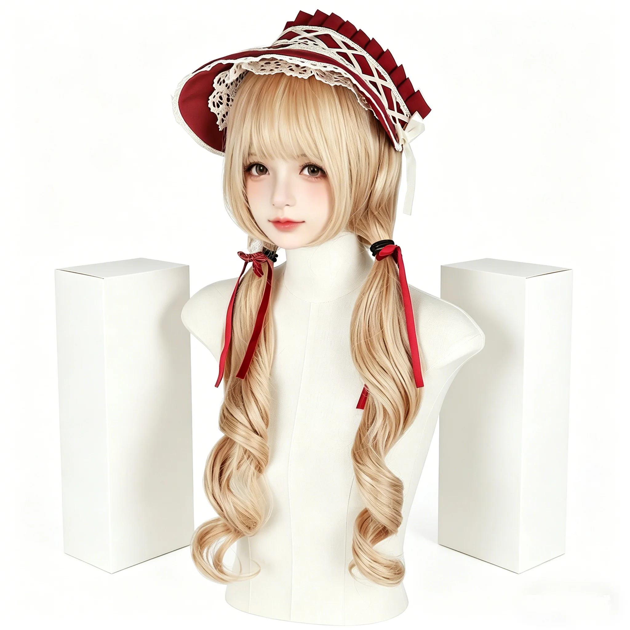 Lolita Wigs for Girls Cosplay Golden Brown Blonde Twin-Tail Wig with Bangs Long Natural Wavy Synthetic Hair Wig Anime Party Use
Lolita Wigs for Girls Cosplay Golden Brown Blonde Twin-Tail Wig with Bangs Long Natural Wavy Synthetic Hair Wig Anime Party Use
