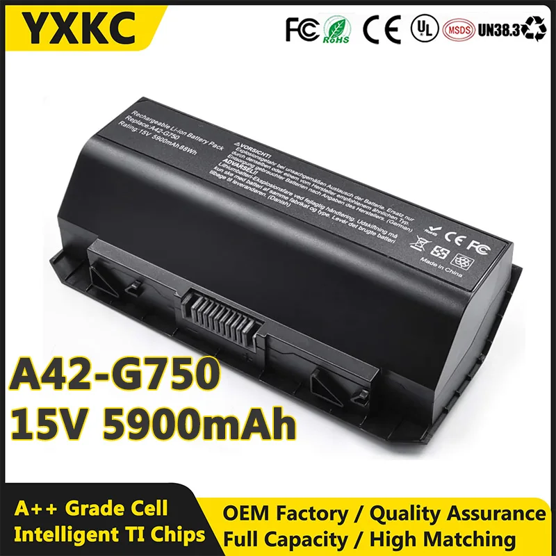 YXKC A42-G750 G750 G750JM 88W Laptop Battery for Asus G750J G750JW G750JX G750JZ G750JH G750JS G750Y47JX-BL 0B110-00200000 0B110
YXKC A42-G750 G750 G750JM 88W Laptop Battery for Asus G750J G750JW G750JX G750JZ G750JH G750JS G750Y47JX-BL 0B110-00200000 0B110