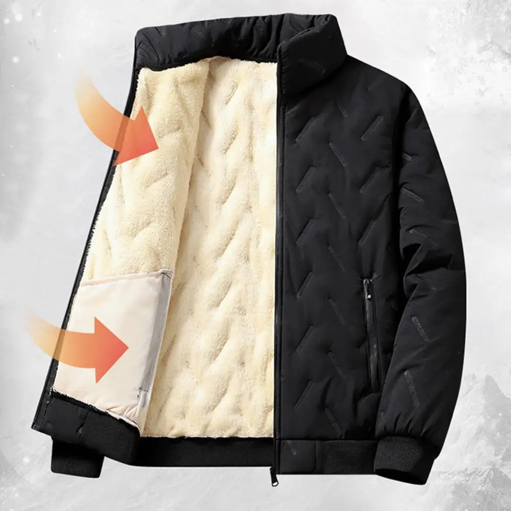 Men Windproof Winter Jacket Windproof Mid Length Men's Jacket with Stand Collar Thick Plush Padding Zipper Closure for Winter
Men Windproof Winter Jacket Windproof Mid Length Men's Jacket with Stand Collar Thick Plush Padding Zipper Closure for Winter