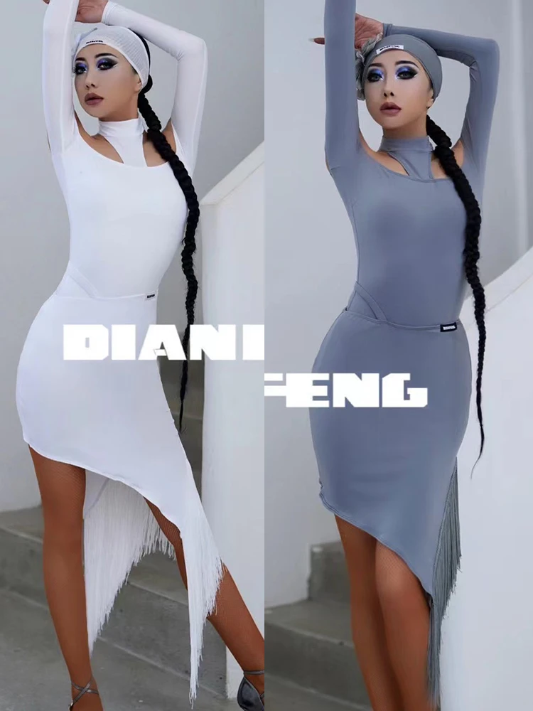 Latin Dance Clothes Women Long Sleeves Bodysuit Irregular Skirt Adult Rumba Salsa Dance Performance Dress Practice Wear DNV19135
Latin Dance Clothes Women Long Sleeves Bodysuit Irregular Skirt Adult Rumba Salsa Dance Performance Dress Practice Wear DNV19135