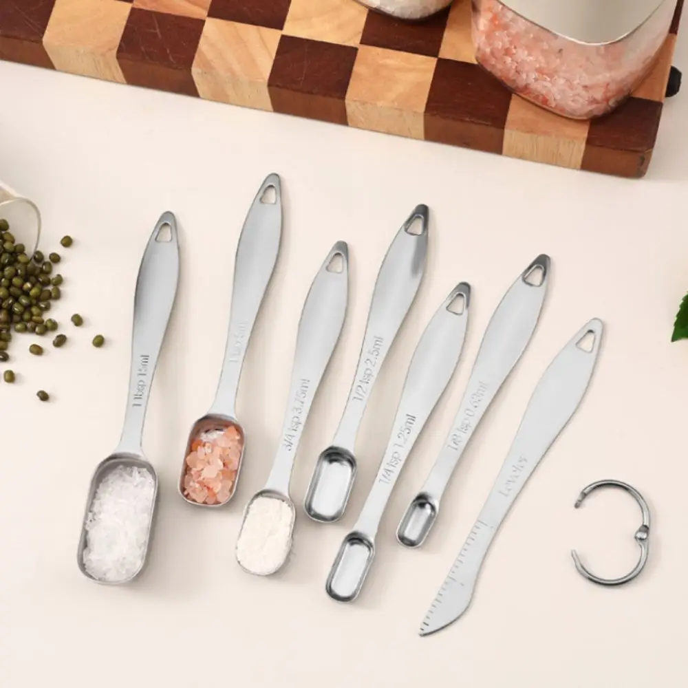 7pcs Stainless Steel Measuring Spoon Set Graduated Rust-resistance Seasoning Spoon with Storage Ring Square Shaped Teaspoon
7pcs Stainless Steel Measuring Spoon Set Graduated Rust-resistance Seasoning Spoon with Storage Ring Square Shaped Teaspoon