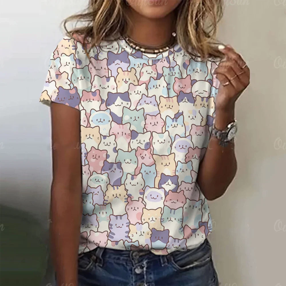 2024 New Style 3d Kawaii Cat Print Womens T-Shirt Tops Summer Fashion Tees Animal Short Sleeve T Shirts Oversized Clothing
2024 New Style 3d Kawaii Cat Print Womens T-Shirt Tops Summer Fashion Tees Animal Short Sleeve T Shirts Oversized Clothing