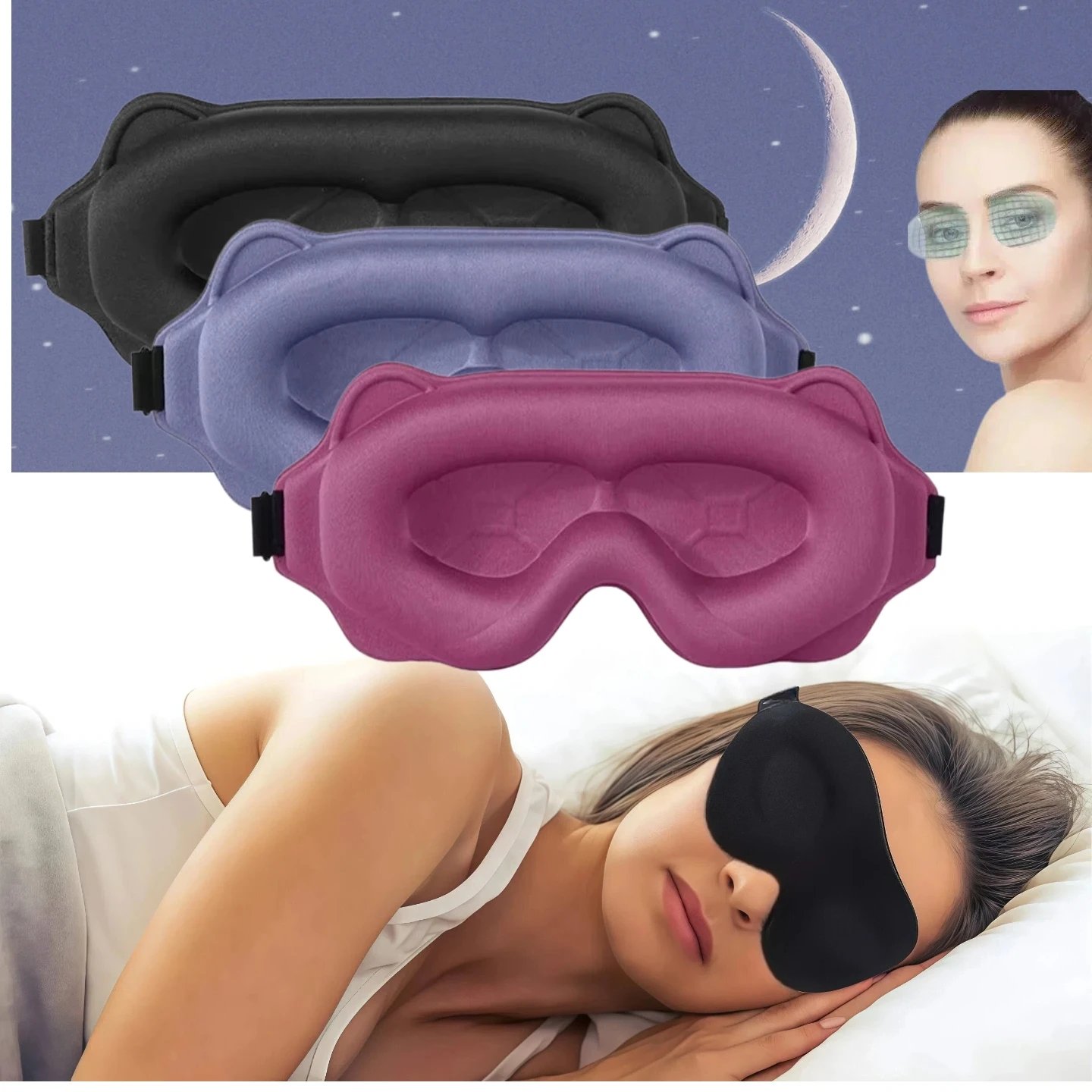 3D Contour Sleep Eye Mask Suitable for Side Sleepers -100% Blackout Soft and Stress Free - Suitable for Travel Napping Yoga
3D Contour Sleep Eye Mask Suitable for Side Sleepers -100% Blackout Soft and Stress Free - Suitable for Travel Napping Yoga