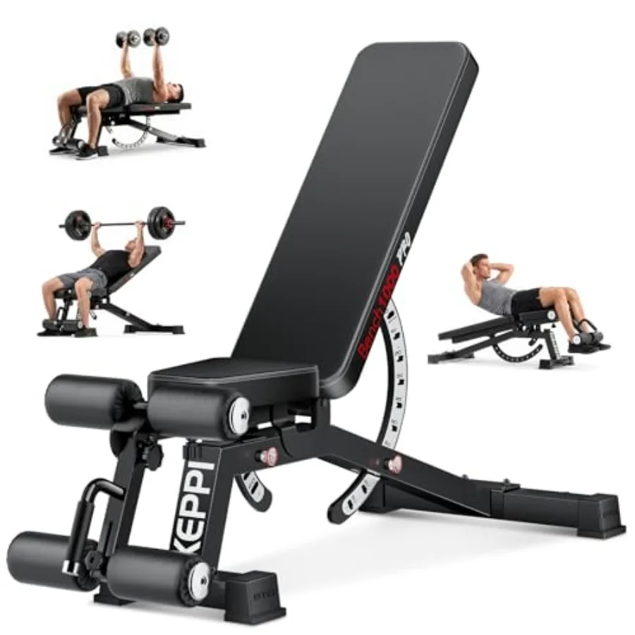 Home gym strength training bench: commercial-grade steel, black, 1200LB capacity with 12+3 incline/decline positions for full-b
Home gym strength training bench: commercial-grade steel, black, 1200LB capacity with 12+3 incline/decline positions for full-b
