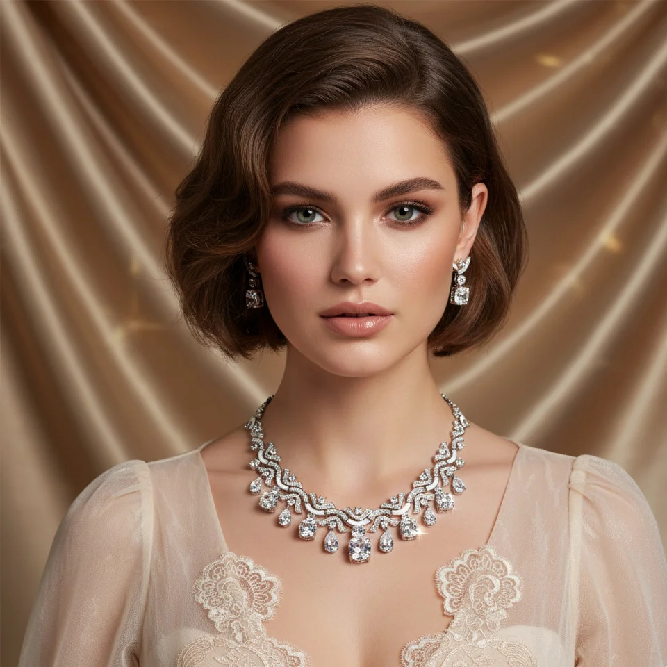 2026 Retro Heavy-duty Inlaid Cut Gemstone Colorful Camellia Snowflake Zircon Necklace Earrings Fashion Jewelry
2026 Retro Heavy-duty Inlaid Cut Gemstone Colorful Camellia Snowflake Zircon Necklace Earrings Fashion Jewelry