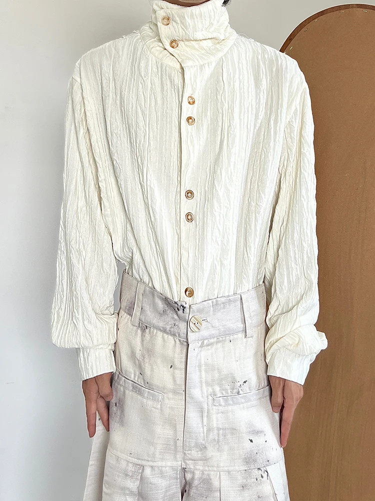 Autumn Winter High Collar Long Sleeve Shirt Vintage Texture Pleated Stand Collar Base Layer Top Polyester Fiber Youth Fashion
Autumn Winter High Collar Long Sleeve Shirt Vintage Texture Pleated Stand Collar Base Layer Top Polyester Fiber Youth Fashion