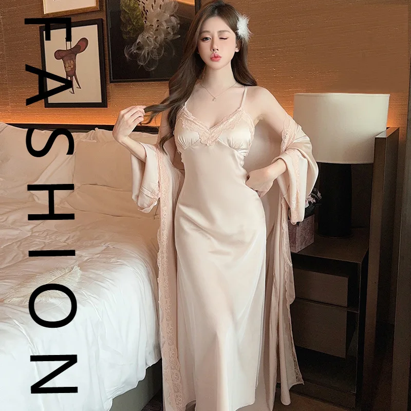Пижамы на подтяжках из ледяного шелка, женские весенне-осенние сексуальные длинные платья, комплект халатов на весну и лето, длинная красивая спина с грудью p
Пижамы на подтяжках из ледяного шелка, женские весенне-осенние сексуальные длинные платья, комплект халатов на весну и лето, длинная красивая спина с грудью p