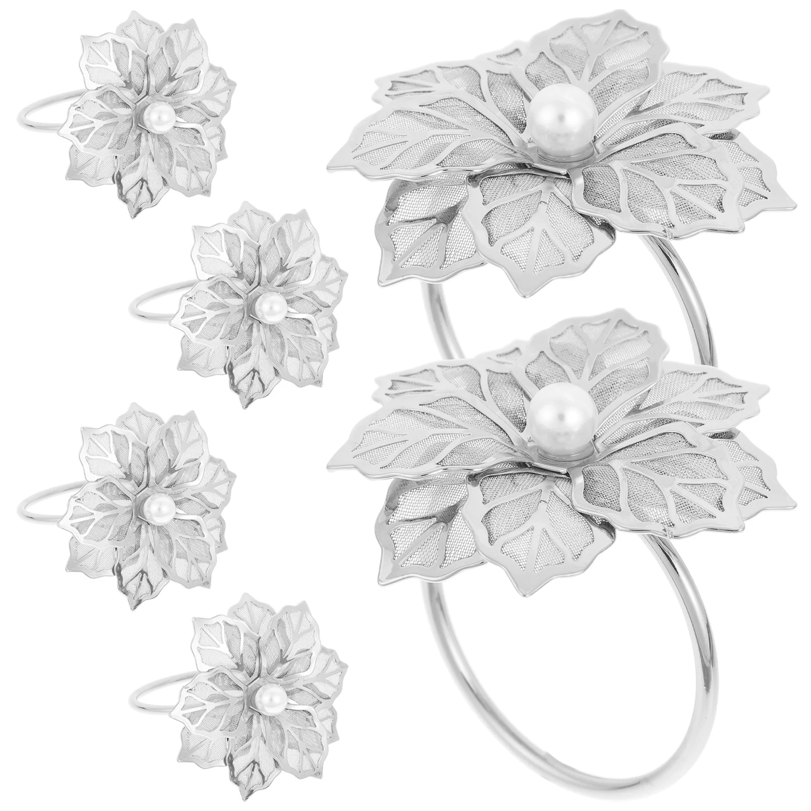 6pcs Metal Pearl Napkin Rings Rose Pattern Decorative Dining Holders Practical Buckles for Party Elegant Gifts Year Round Use 
6pcs Metal Pearl Napkin Rings Rose Pattern Decorative Dining Holders Practical Buckles for Party Elegant Gifts Year Round Use