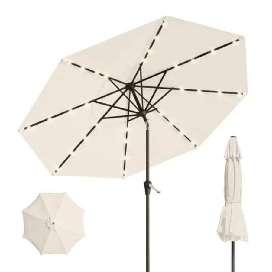 10Feet Solar Umbrella 32 LED Lighted Patio Umbrella Table Market Umbrella w/Tilt and Crank UV-Resistant Outdoor Umbrella for Po
10Feet Solar Umbrella 32 LED Lighted Patio Umbrella Table Market Umbrella w/Tilt and Crank UV-Resistant Outdoor Umbrella for Po