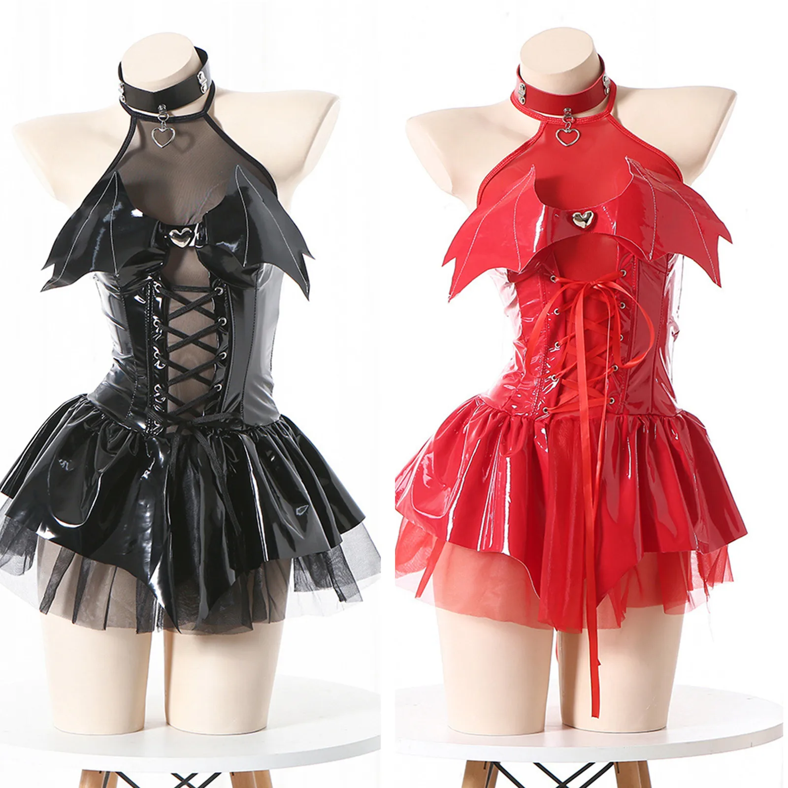 Awwwcos Women's Little Devil Dress Cosplay Costume Sexy Lace Up Leather Dress Necklace Uniform Set Halloween Carnival Party
Awwwcos Women's Little Devil Dress Cosplay Costume Sexy Lace Up Leather Dress Necklace Uniform Set Halloween Carnival Party