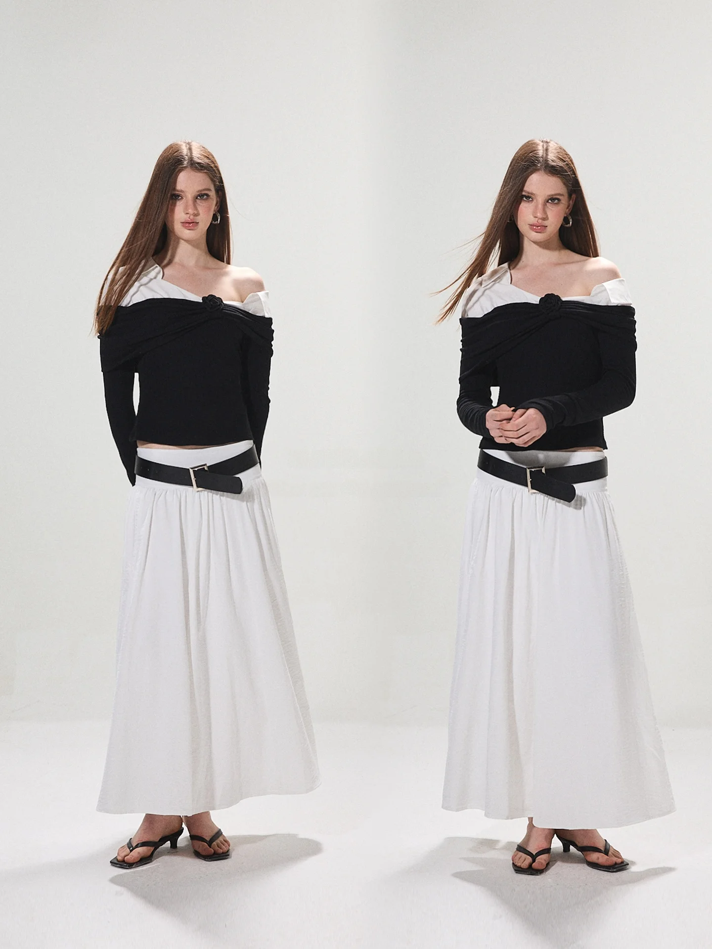 Korean Sle Long Sve One oulder irt Women's Slim Fit Pure Color Casual Commute Faion Splicing Design Color Top
Korean Sle Long Sve One oulder irt Women's Slim Fit Pure Color Casual Commute Faion Splicing Design Color Top