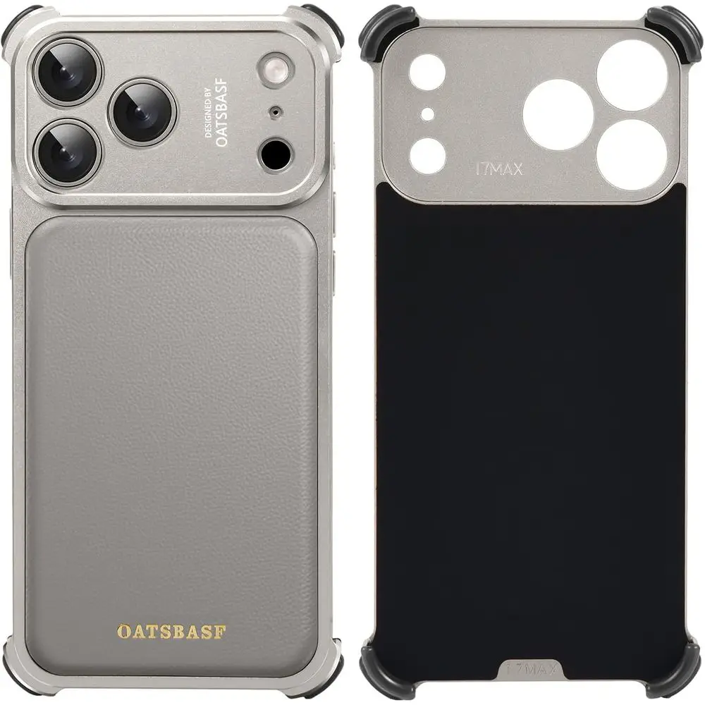 Кожаный и металлический безрамный чехол-бампер для iPhone 17 Pro Max, совместимый с MagSafe, минималистичный противоударный чехол с защитой камеры, Na
Кожаный и металлический безрамный чехол-бампер для iPhone 17 Pro Max, совместимый с MagSafe, минималистичный противоударный чехол с защитой камеры, Na