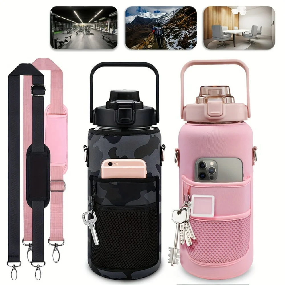 64 OZ Water Bottle With Sleeve, With Straw & Time Marker To Drink, Leakproof BPA Free Reusable Insulated Water Bottle For Men Wo
64 OZ Water Bottle With Sleeve, With Straw & Time Marker To Drink, Leakproof BPA Free Reusable Insulated Water Bottle For Men Wo