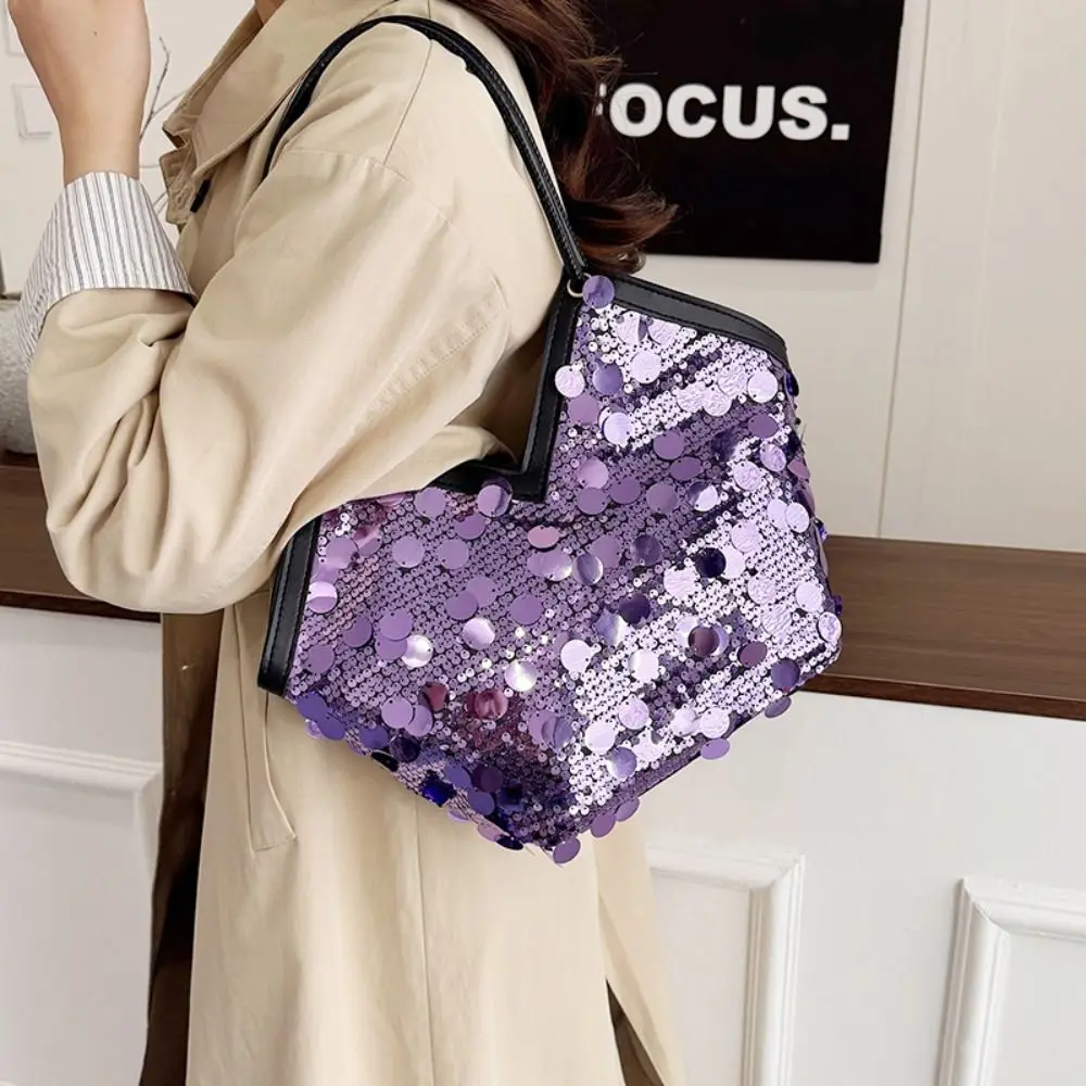 Повседневная вечерняя сумка-тоут с пайетками, золотистая/серебристая, блестящая, большая модная сумка через плечо для путешествий
Повседневная вечерняя сумка-тоут с пайетками, золотистая/серебристая, блестящая, большая модная сумка через плечо для путешествий