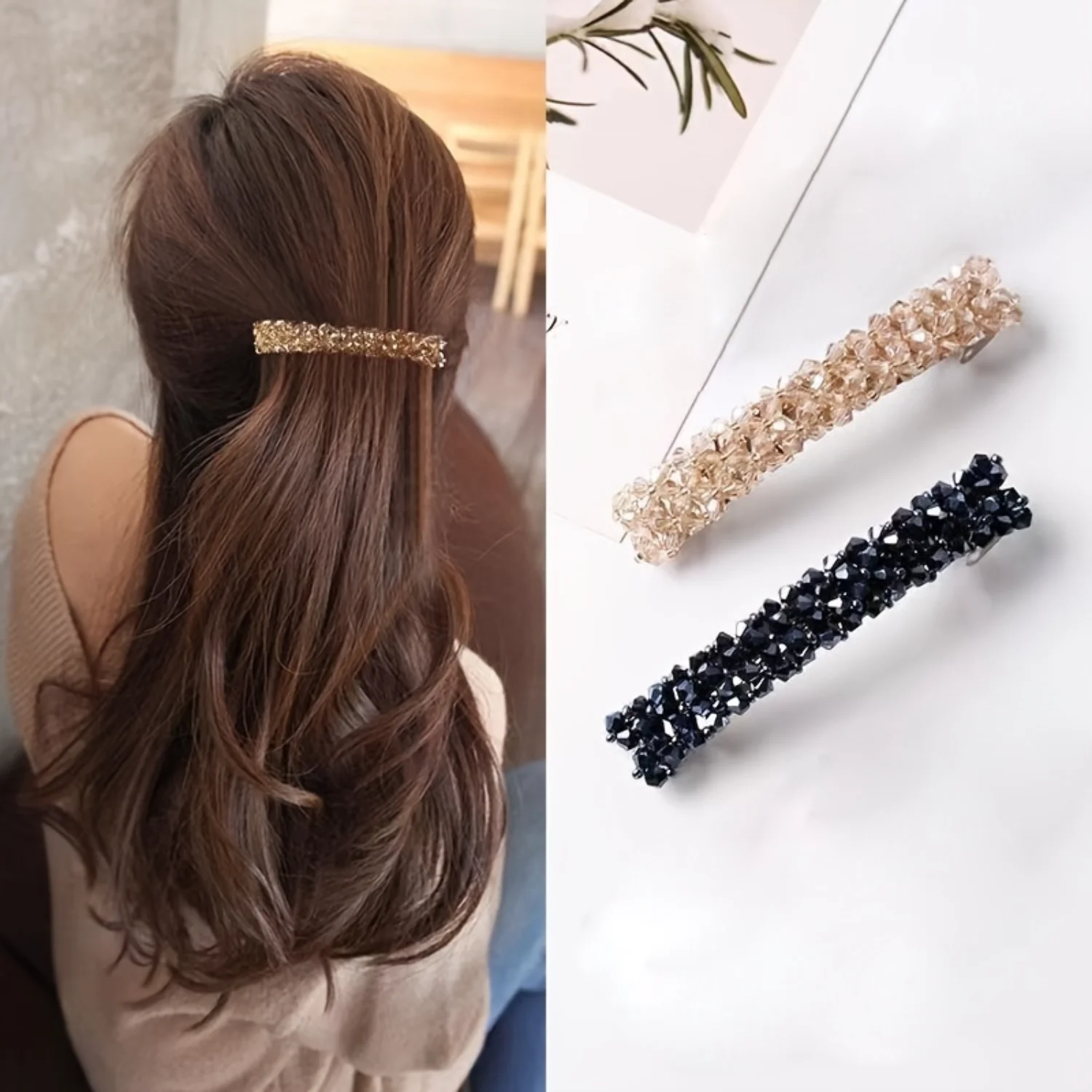 Gorgeous Crystal Rectangle Golden Metal Hairpin Barrette Hair Accessory - Elegant Style for Any Occasion!
Gorgeous Crystal Rectangle Golden Metal Hairpin Barrette Hair Accessory - Elegant Style for Any Occasion!