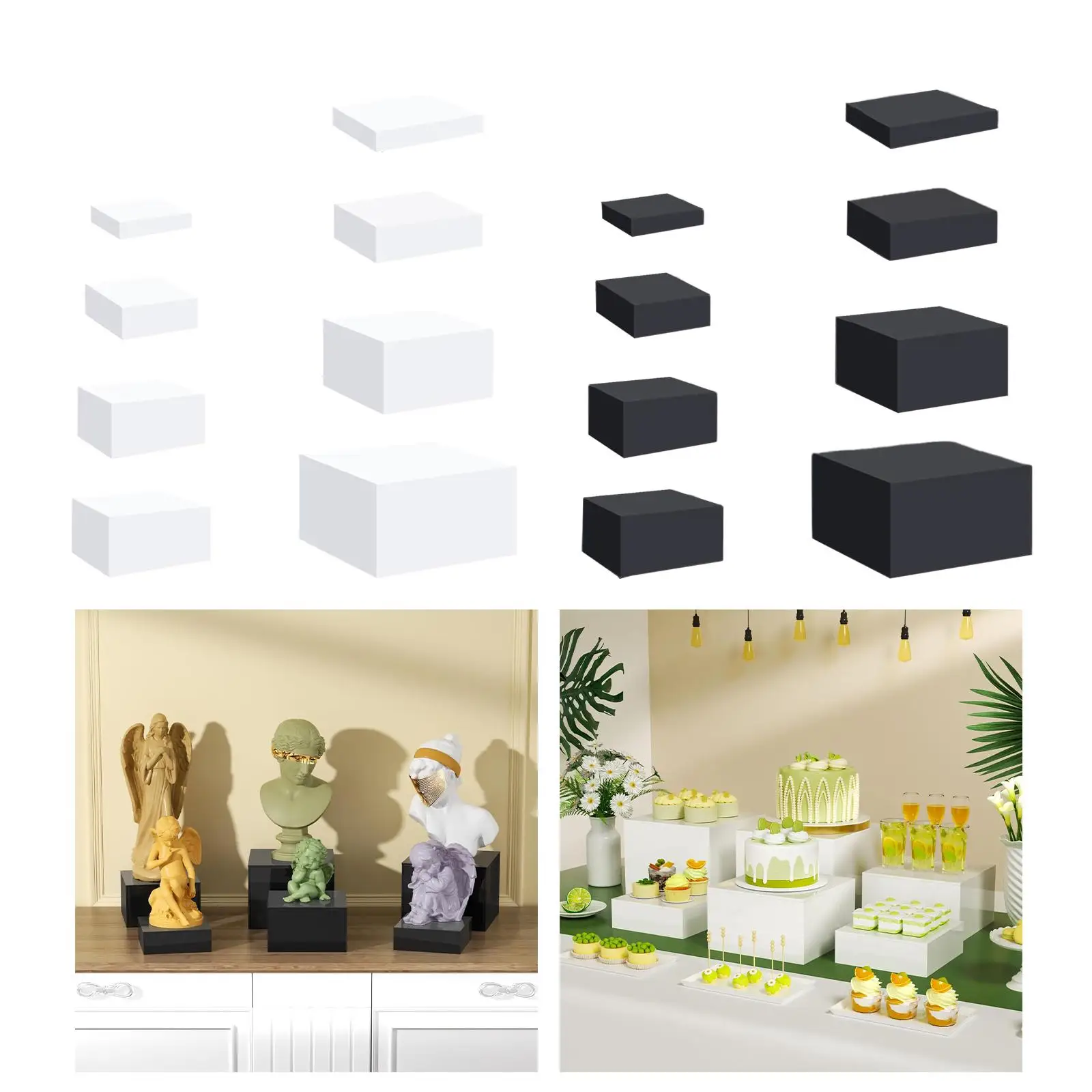 8x Acrylic Cube Display Box Riser 5 Sided Food Display Stand Nesting Riser for Food Cake Action Figures Collectibles Cosmetics
8x Acrylic Cube Display Box Riser 5 Sided Food Display Stand Nesting Riser for Food Cake Action Figures Collectibles Cosmetics