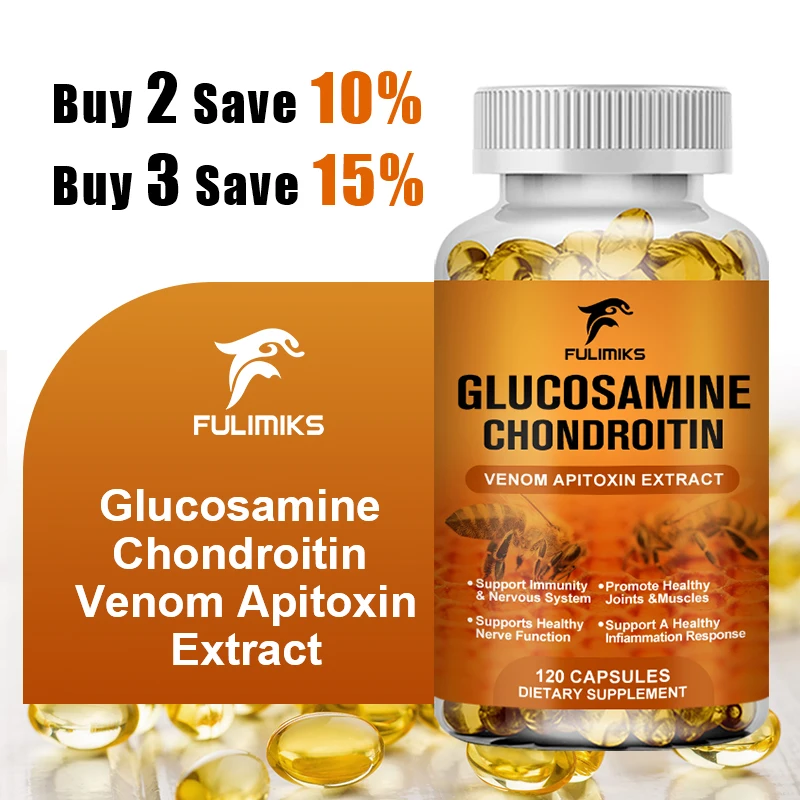 Premium Glucosamine Chondroitin Supplement, with Bee Venom, MSM & Hyaluronic Acid, Supports Joint Flexibility & Cartilage Health
Premium Glucosamine Chondroitin Supplement, with Bee Venom, MSM & Hyaluronic Acid, Supports Joint Flexibility & Cartilage Health