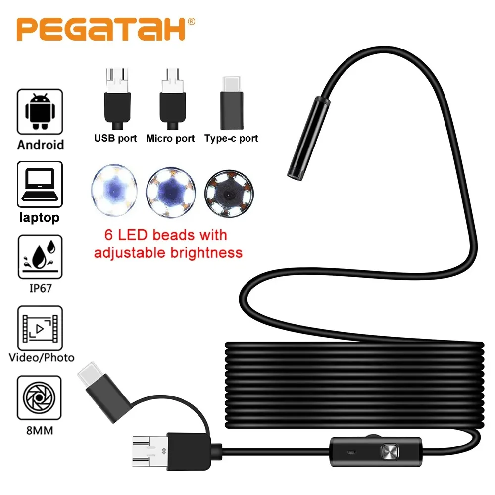 Type C Borescope Mini Cam Waterproof LED Car Inspection USB Cameras for phone & Android 7mm Endoscope Camera 3 in 1 Micro USB
Type C Borescope Mini Cam Waterproof LED Car Inspection USB Cameras for phone & Android 7mm Endoscope Camera 3 in 1 Micro USB