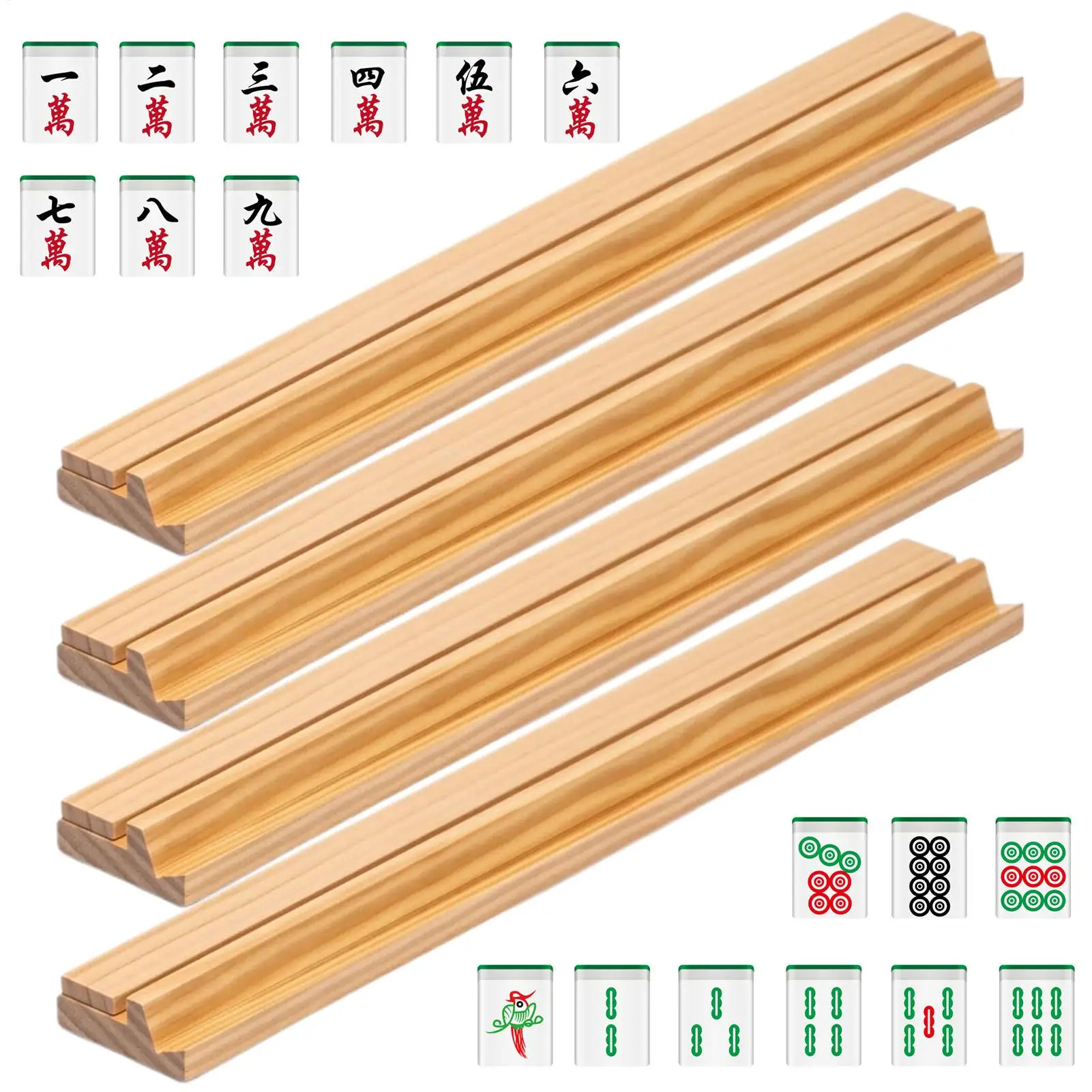 4Pcs Wooden Mahjong Racks With Pushers Non Slip Portable Mahjong Tile Holders for Family Home Travel Camping Game Night
4Pcs Wooden Mahjong Racks With Pushers Non Slip Portable Mahjong Tile Holders for Family Home Travel Camping Game Night