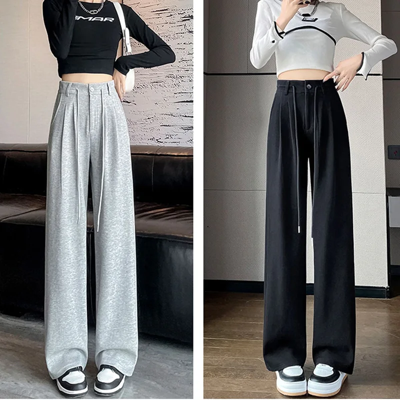 Lady High Waist Baggy Casual Trousers Women Solid Loose Fit Thin Pants Girls Classic Fashion Daily Straight Leg Pants
Lady High Waist Baggy Casual Trousers Women Solid Loose Fit Thin Pants Girls Classic Fashion Daily Straight Leg Pants