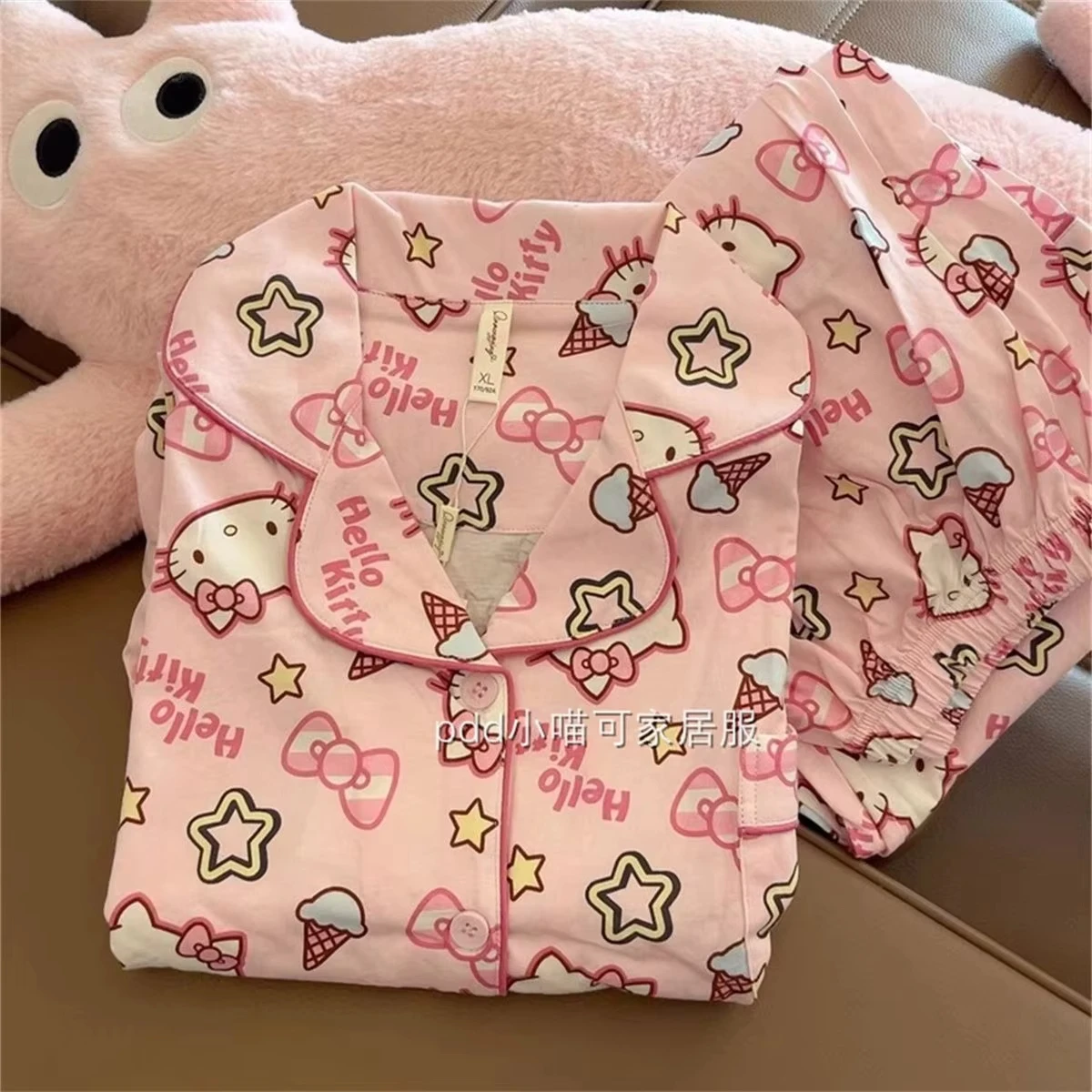 Аниме-пижама Hello Kitty для девочек, весенне-осенний комплект с длинными рукавами и брюками, милый и удобный домашний костюм для отдыха
Аниме-пижама Hello Kitty для девочек, весенне-осенний комплект с длинными рукавами и брюками, милый и удобный домашний костюм для отдыха