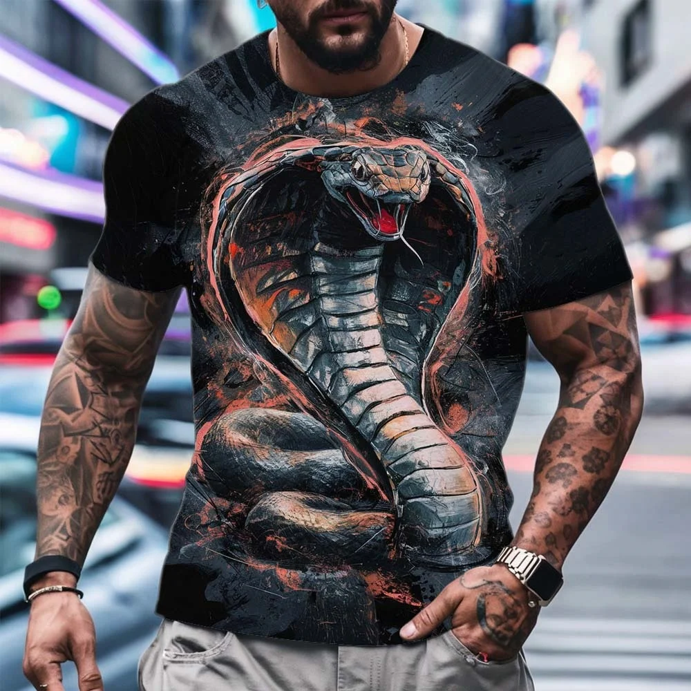 Cool Snake Pattern T-Shirts for Men Animal Short Sleeve Tee Tops Men's T-Shirts Fashion Oversize T-Shirt Round Neck Men Clothing
Cool Snake Pattern T-Shirts for Men Animal Short Sleeve Tee Tops Men's T-Shirts Fashion Oversize T-Shirt Round Neck Men Clothing