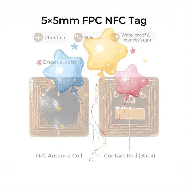 1/5/10PCS Programmable 5*5mm Micro FPC NFC RFID Tag Sticker 1mm Reading Range For Access Control And Supply Chain Management
1/5/10PCS Programmable 5*5mm Micro FPC NFC RFID Tag Sticker 1mm Reading Range For Access Control And Supply Chain Management