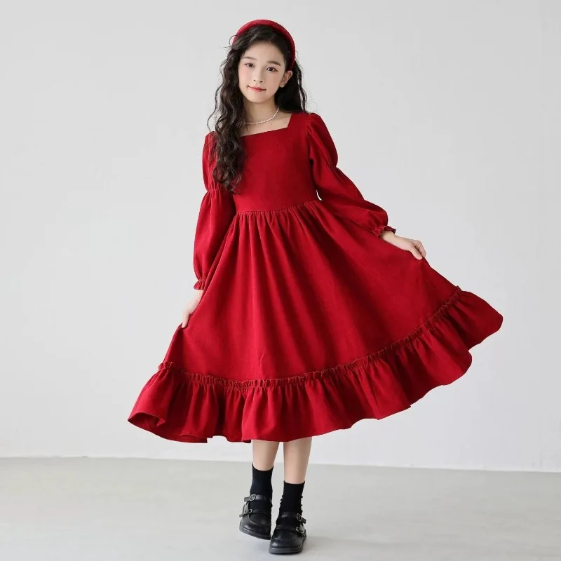 2025 New Arrival Big Girls' Vintage Long Sleeve Maxi Red Princess Dress - Stylish Middle To Plus Sizes for 4-12 Years Old
2025 New Arrival Big Girls' Vintage Long Sleeve Maxi Red Princess Dress - Stylish Middle To Plus Sizes for 4-12 Years Old