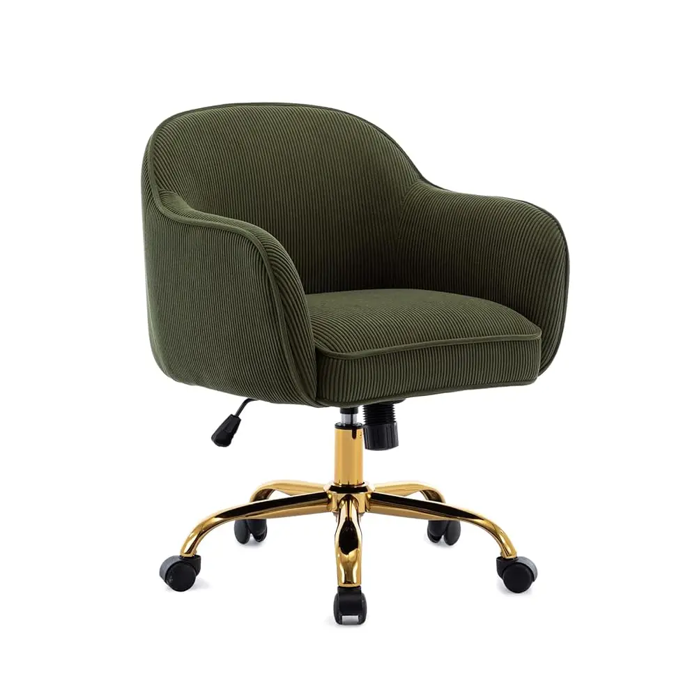 Home Office Desk Chair With A Gold Wheels Modern Velvet Upholstered Rolling Computer Chair Mid-Ba Ergonomic Adjustable Swivel
Home Office Desk Chair With A Gold Wheels Modern Velvet Upholstered Rolling Computer Chair Mid-Ba Ergonomic Adjustable Swivel