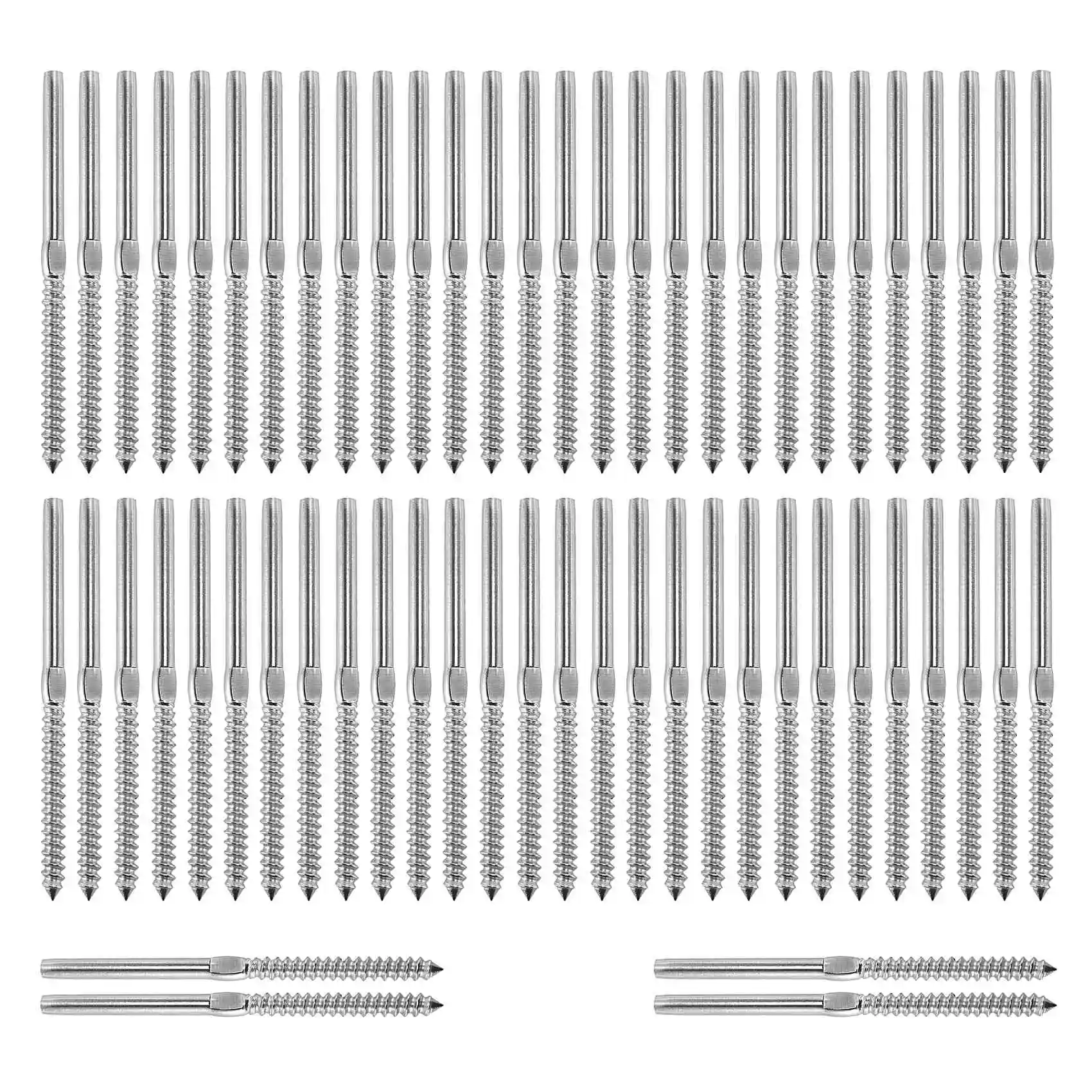 30 Pairs Left&Right Hand Thread Lag Screws for 1/8 inch Cable Railing Stair DeCk Railing for Wood Post Lag Screw Swage S
30 Pairs Left&Right Hand Thread Lag Screws for 1/8 inch Cable Railing Stair DeCk Railing for Wood Post Lag Screw Swage S