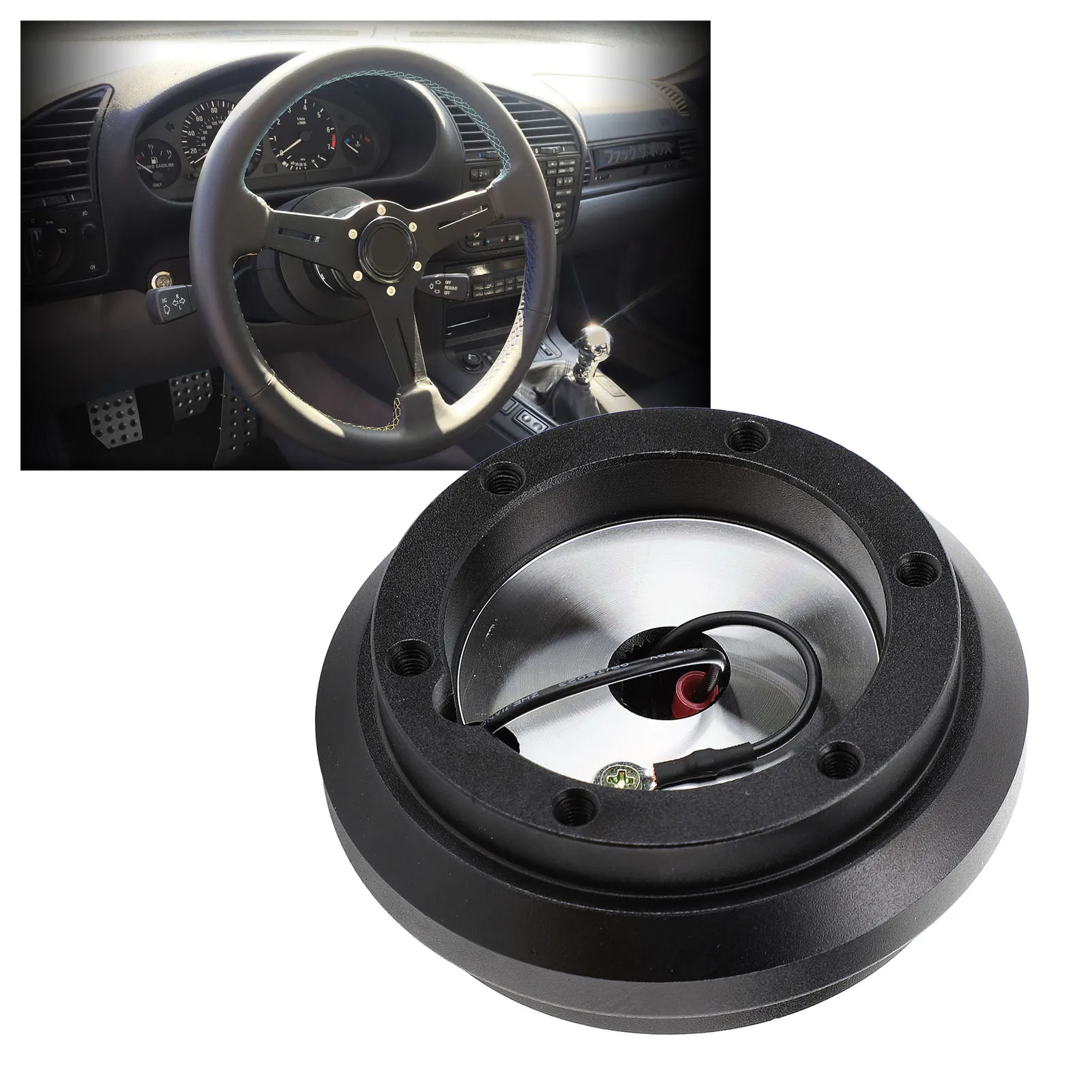 Aluminum Short Hub Adapter Steering Wheel Short Hub Adaptor Rustproof Aluminum 6 Hole Hub Adaptor for CR‑X 1986‑1991
Aluminum Short Hub Adapter Steering Wheel Short Hub Adaptor Rustproof Aluminum 6 Hole Hub Adaptor for CR‑X 1986‑1991