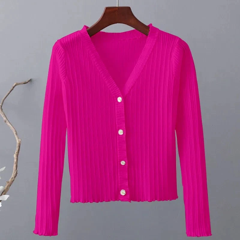 2024 New Women's Sweater Elegant Cardigan Knitted Outerwear Spring Autumn Coat Short Slim Shawl Thin Knitwear Female Tops
2024 New Women's Sweater Elegant Cardigan Knitted Outerwear Spring Autumn Coat Short Slim Shawl Thin Knitwear Female Tops