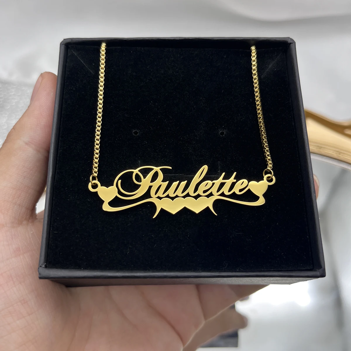 Custom Name Necklaces For Women Custom Box Chain Necklace Gold Plated Stainless Steel Double Heart Pendant Necklace Jewelry
Custom Name Necklaces For Women Custom Box Chain Necklace Gold Plated Stainless Steel Double Heart Pendant Necklace Jewelry
