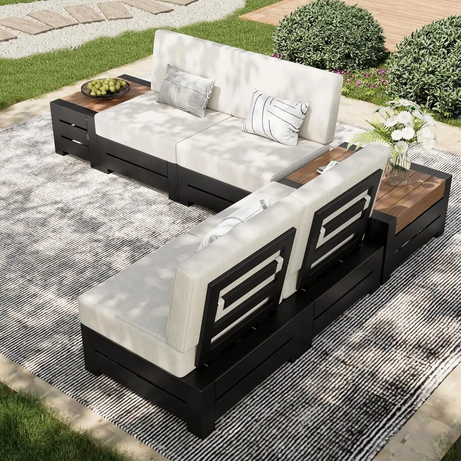 6-Piece Outdoor Patio Furniture Set, Steel Sectional Patio Conversation Sets, Outdoor Sectional Sofas with Thick, Customized
6-Piece Outdoor Patio Furniture Set, Steel Sectional Patio Conversation Sets, Outdoor Sectional Sofas with Thick, Customized