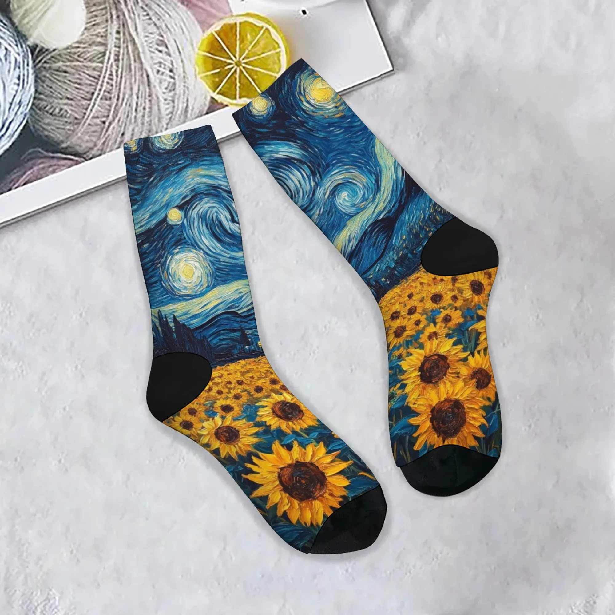 Starry Night Sunflower Men's Socks Van Gogh Retro Art Fashion Socks Breathable Non-slip Casual Sports Socks Novelty Party Gift
Starry Night Sunflower Men's Socks Van Gogh Retro Art Fashion Socks Breathable Non-slip Casual Sports Socks Novelty Party Gift