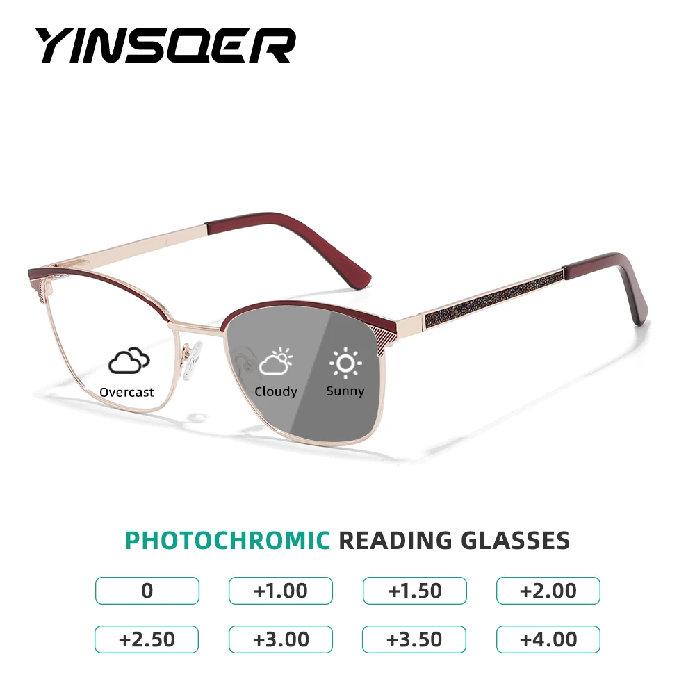 YINSQER Sparkling Temple Detail Women's Reading Glasses Cat-Eye Metal Photochromic Custom Diopters Lightweight Durable Frame +1
YINSQER Sparkling Temple Detail Women's Reading Glasses Cat-Eye Metal Photochromic Custom Diopters Lightweight Durable Frame +1