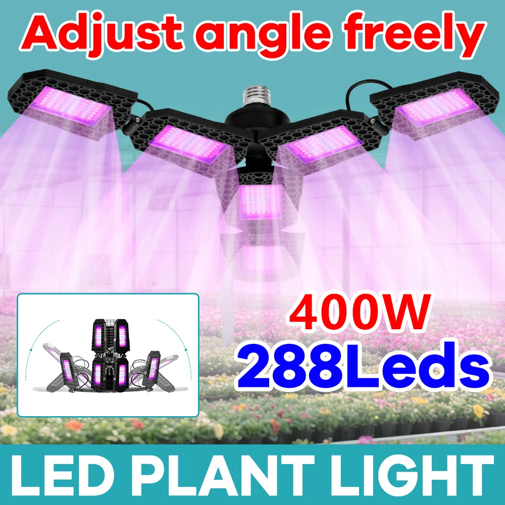 E27 LED Grow Bulb Full Spectrum 400W Plant Grow Light Deformable Growth Lights Bulbs Sunlight Hydroponic Red Blue Growing Lamp
E27 LED Grow Bulb Full Spectrum 400W Plant Grow Light Deformable Growth Lights Bulbs Sunlight Hydroponic Red Blue Growing Lamp
