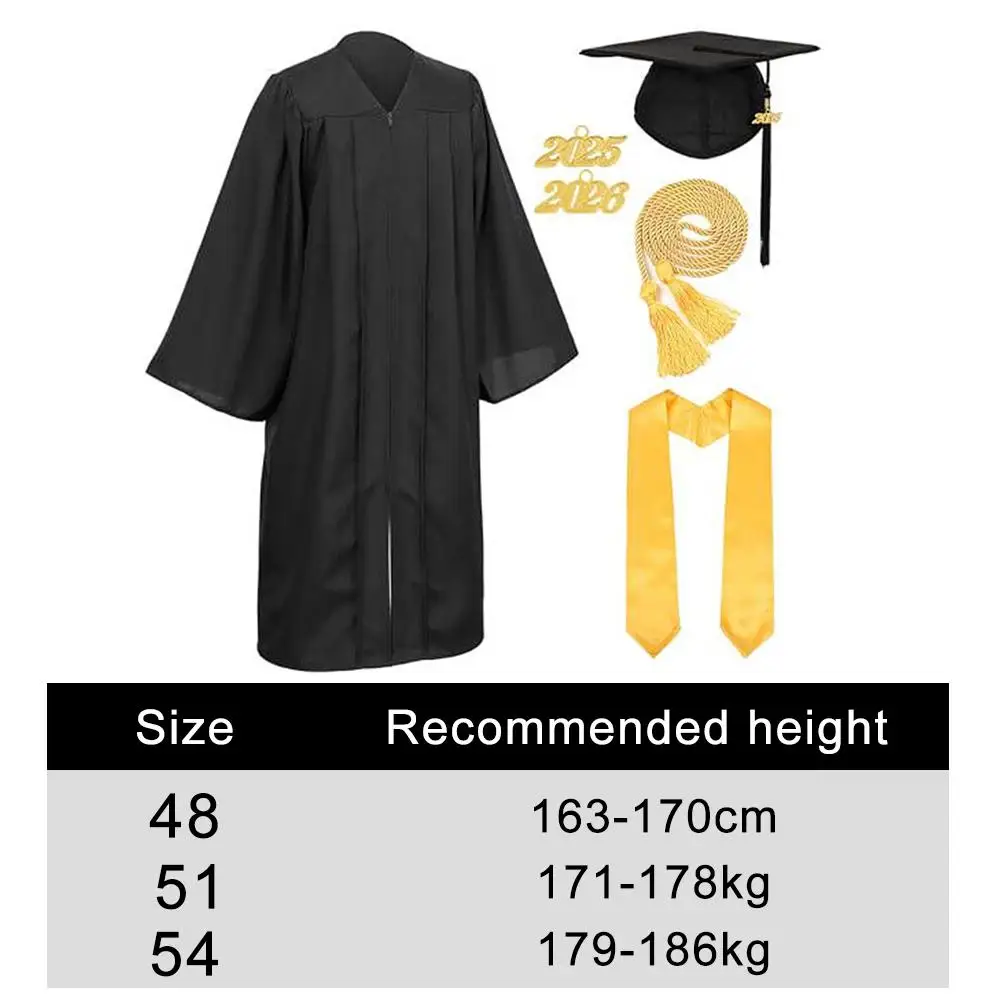 Unisex Adult Graduation Cap and Gown Set Academic Robe Formal Wear for School Graduation Ceremony Diploma Photography Events
Unisex Adult Graduation Cap and Gown Set Academic Robe Formal Wear for School Graduation Ceremony Diploma Photography Events