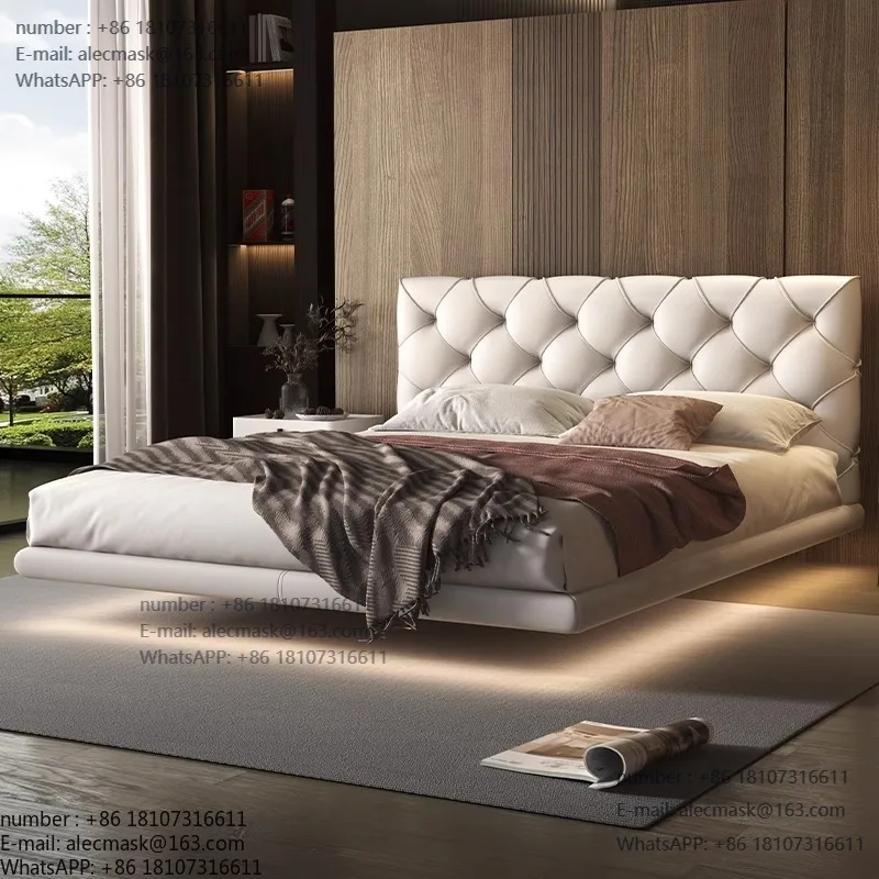 Modern leather bed simple hanging soft hemming
Modern leather bed simple hanging soft hemming