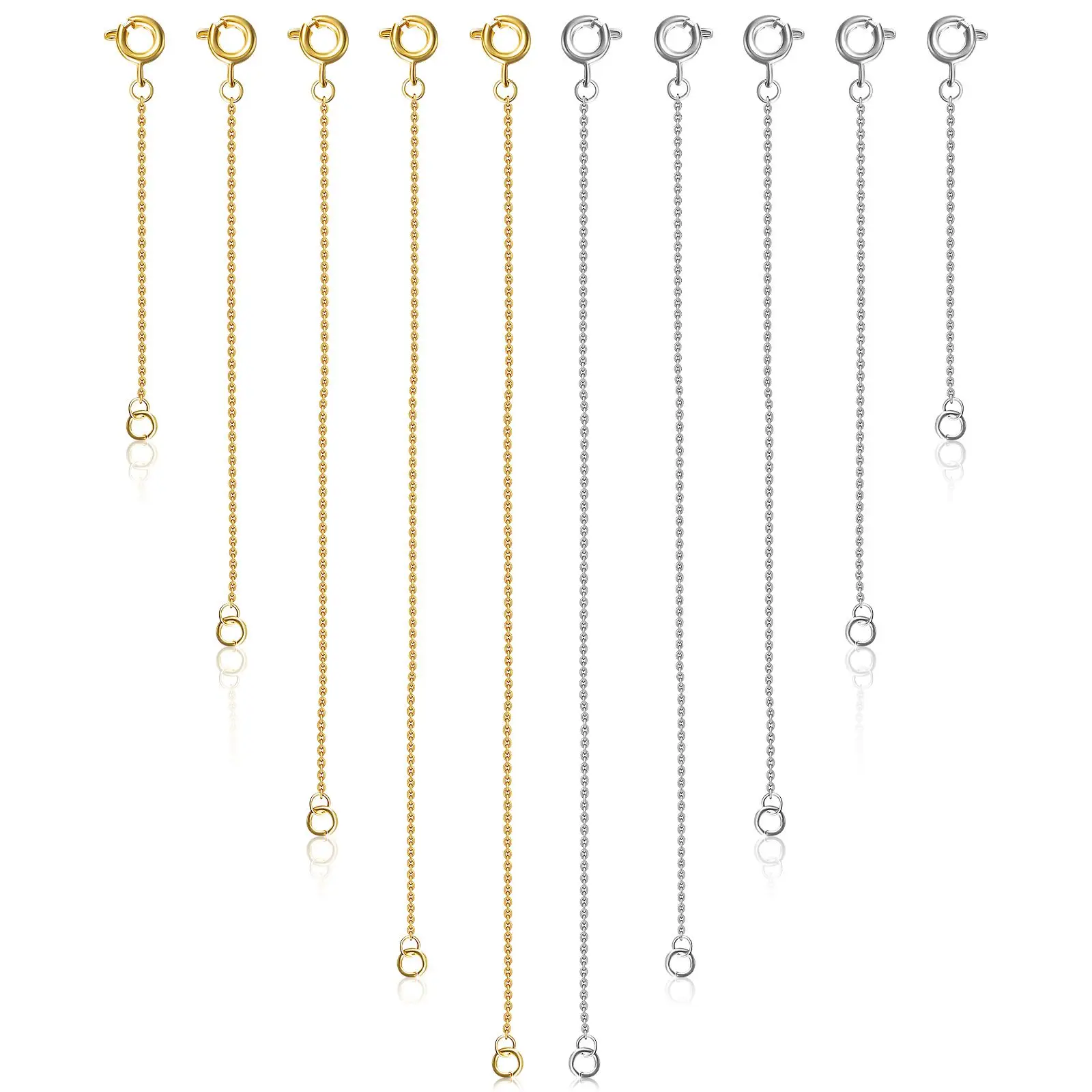 10 Pcs Copper Necklace Bracelet Chain Extenders 2 3 4 5 6 Silver DIY Jewelry Making Accessories Classic Color Safe
10 Pcs Copper Necklace Bracelet Chain Extenders 2 3 4 5 6 Silver DIY Jewelry Making Accessories Classic Color Safe